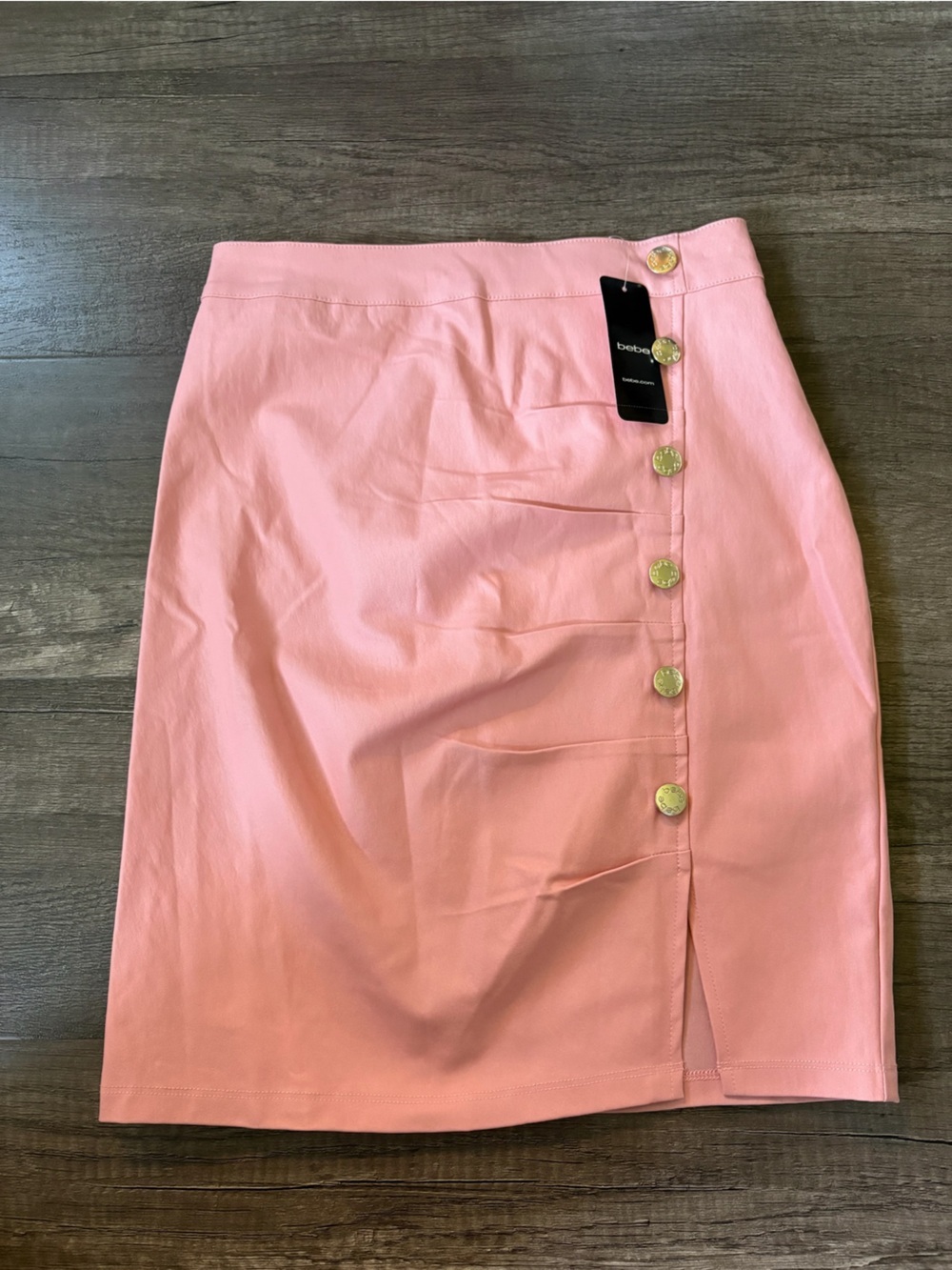 NWT Y2K bebe Pink Button-Accent Pencil Skirt